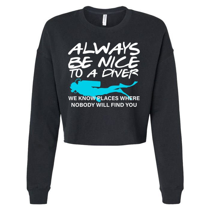 Always Be Nice To A Diver Cropped Pullover Crew