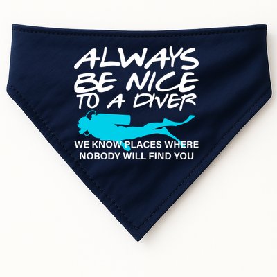 Always Be Nice To A Diver USA-Made Doggie Bandana