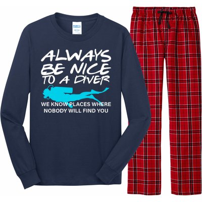 Always Be Nice To A Diver Long Sleeve Pajama Set