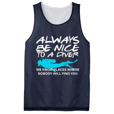 Always Be Nice To A Diver Mesh Reversible Basketball Jersey Tank