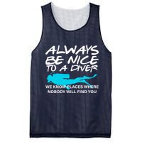 Always Be Nice To A Diver Mesh Reversible Basketball Jersey Tank