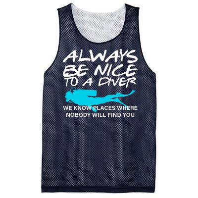 Always Be Nice To A Diver Mesh Reversible Basketball Jersey Tank