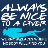 Always Be Nice To A Diver Pom Pom 12in Knit Beanie