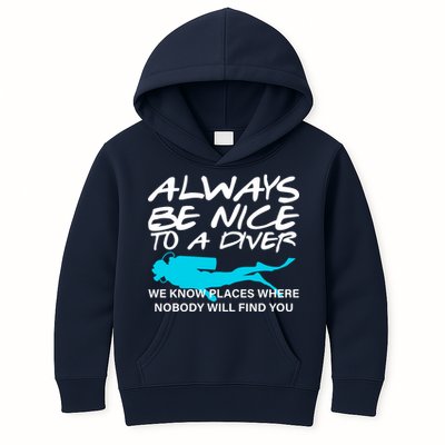 Always Be Nice To A Diver Kids Hoodie