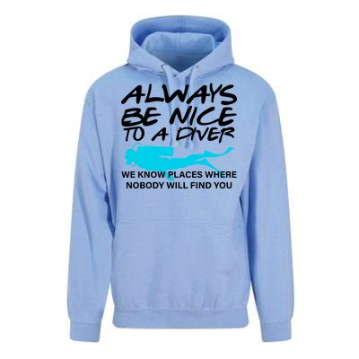 Always Be Nice To A Diver Unisex Surf Hoodie