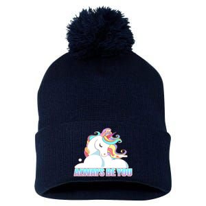 Always Be You Unicorn Pom Pom 12in Knit Beanie