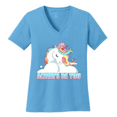 Always Be You Unicorn Women's V-Neck T-Shirt