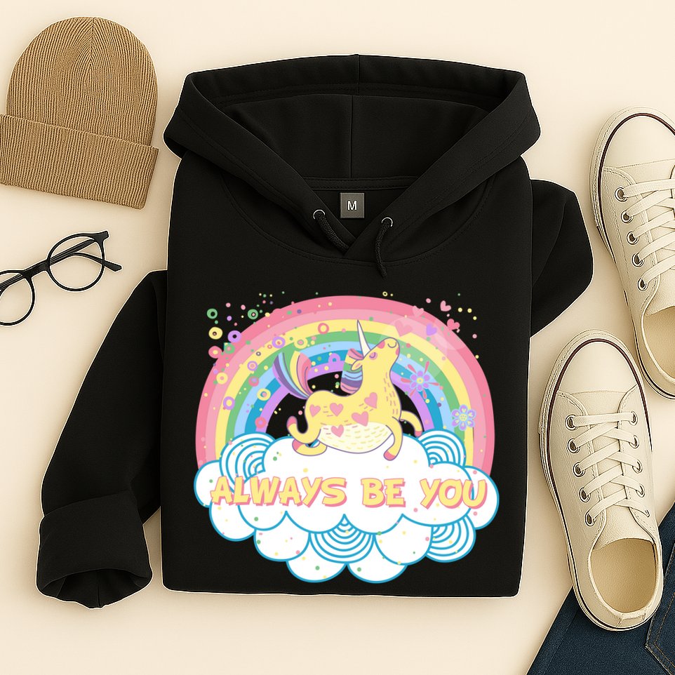 Always Be You Unicorn Rainbow Hoodie