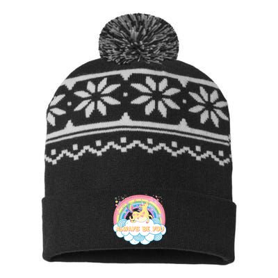 Always Be You Unicorn Rainbow USA-Made Snowflake Beanie