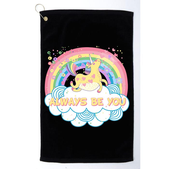 Always Be You Unicorn Rainbow Golf Towel