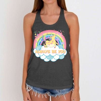 Always Be You Unicorn Rainbow Women's Knotted Racerback Tank