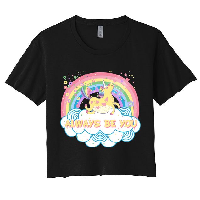 Always Be You Unicorn Rainbow Crop Top