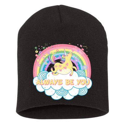 Always Be You Unicorn Rainbow Short Acrylic Beanie