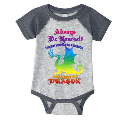 Always Be Yourself Unless You Can Be A Dragon  Infant Baby Jersey Bodysuit