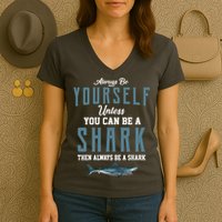 Always Be Yourself Unless You Can Be A Shark Women's V-Neck T-Shirt