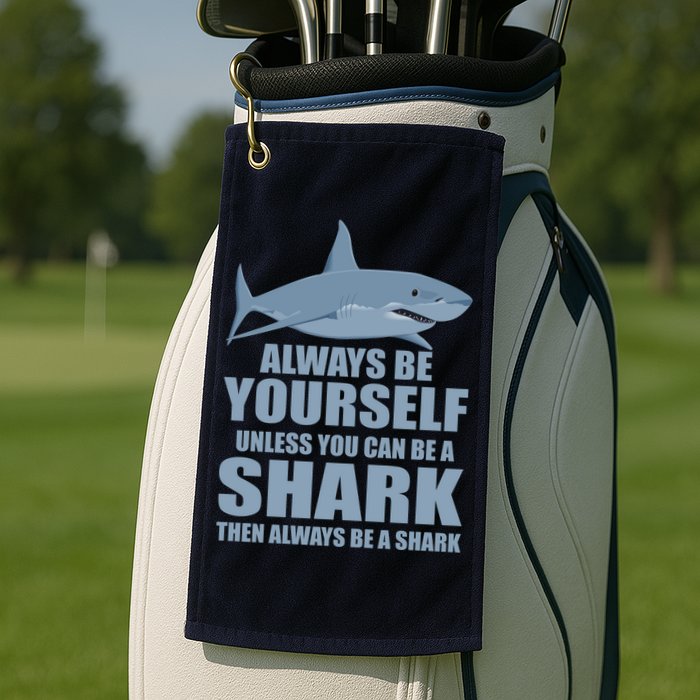 Always Be Yourself Unless You Can Be A Shark Funny Golf Towel