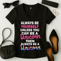 Always Be Yourself Unless You Can Be A Unicorn Women's V-Neck T-Shirt