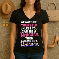 Always Be Yourself Unless You Can Be A Unicorn Women's V-Neck T-Shirt