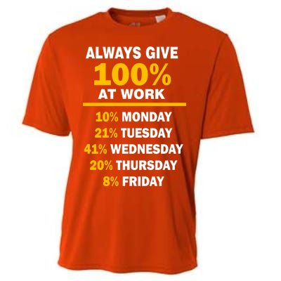 Always Give A 100% At Work Funny Cooling Performance Crew T-Shirt