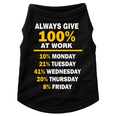 Always Give A 100% At Work Funny Doggie Tank