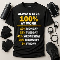 Always Give A 100% At Work Funny Performance Shirt