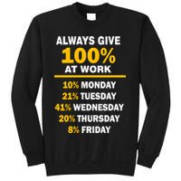 Always Give A 100% At Work Funny Sweatshirt