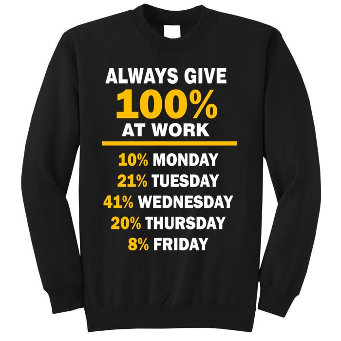 Always Give A 100% At Work Funny Sweatshirt