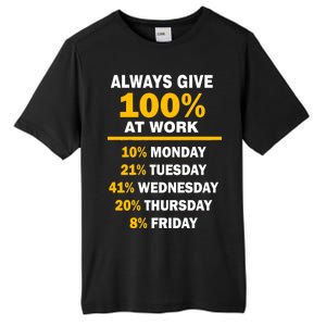 Always Give A 100% At Work Funny Tall Fusion ChromaSoft Performance T-Shirt