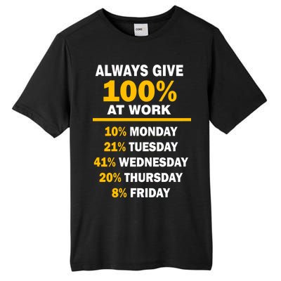 Always Give A 100% At Work Funny Tall Fusion ChromaSoft Performance T-Shirt