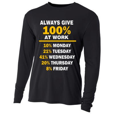Always Give A 100% At Work Funny Cooling Performance Long Sleeve Crew