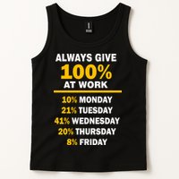 Always Give A 100% At Work Funny Tank Top