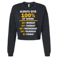 Always Give A 100% At Work Funny Cropped Pullover Crew
