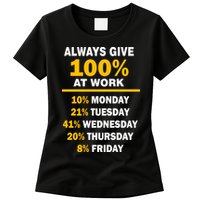 Always Give A 100% At Work Funny Womens T-Shirt