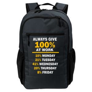 Always Give A 100% At Work Funny Daily Commute Backpack