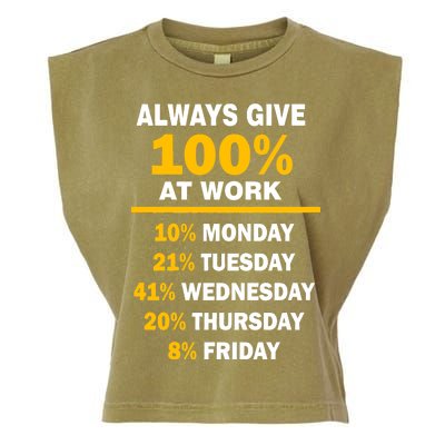 Always Give A 100% At Work Funny Garment-Dyed Women's Muscle Tee