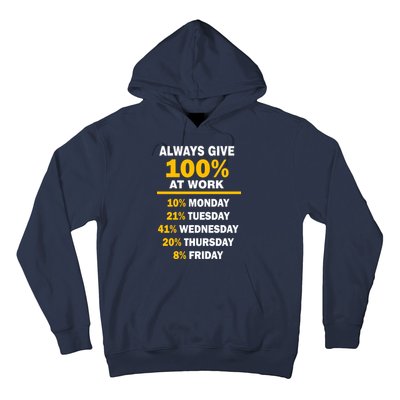 Always Give A 100% At Work Funny Hoodie