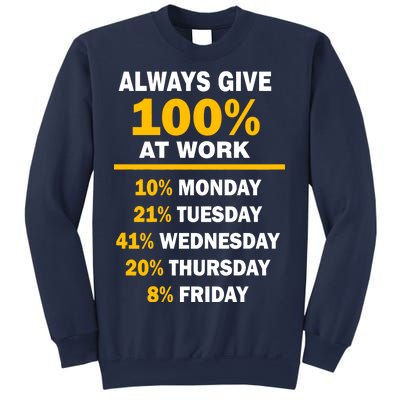 Always Give A 100% At Work Funny Sweatshirt