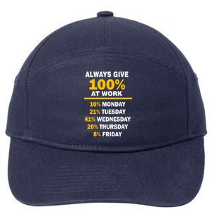 Always Give A 100% At Work Funny 7-Panel Snapback Hat