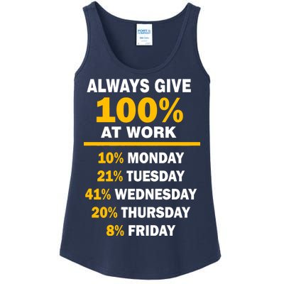 Always Give A 100% At Work Funny Ladies Essential Tank