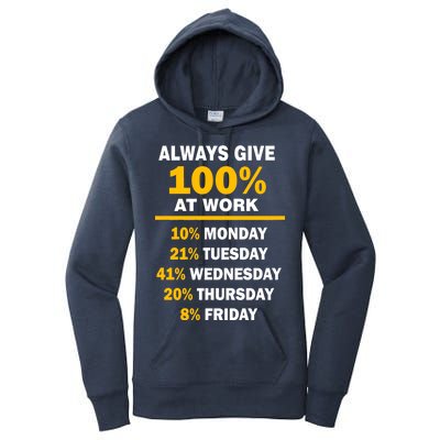 Always Give A 100% At Work Funny Women's Pullover Hoodie