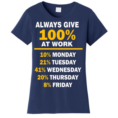 Always Give A 100% At Work Funny Women's T-Shirt