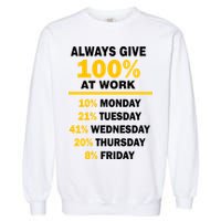 Always Give A 100% At Work Funny Garment-Dyed Sweatshirt