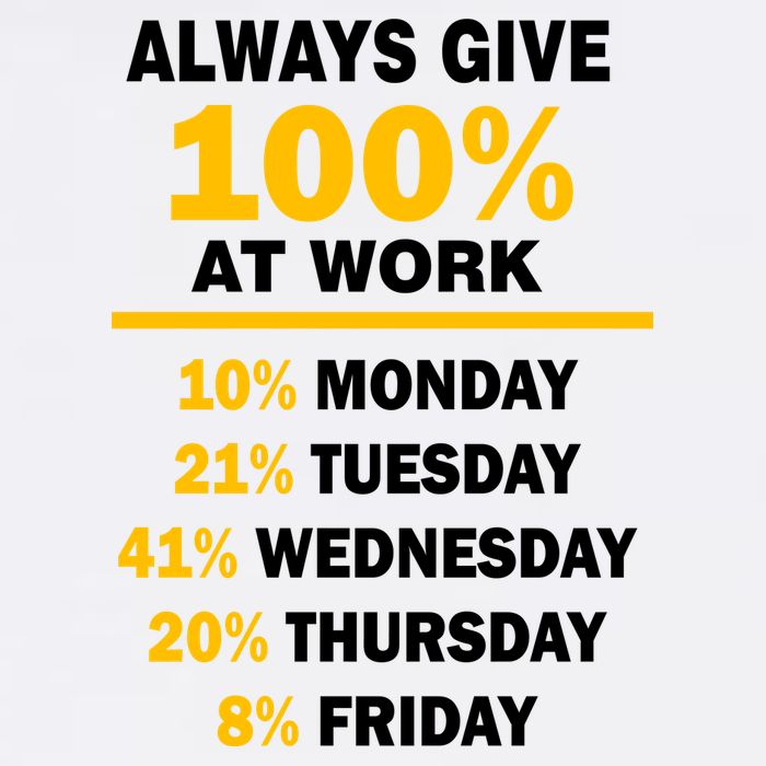 Always Give A 100% At Work Funny Garment-Dyed Sweatshirt