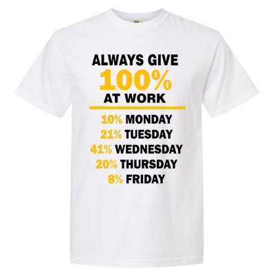 Always Give A 100% At Work Funny Garment-Dyed Heavyweight T-Shirt