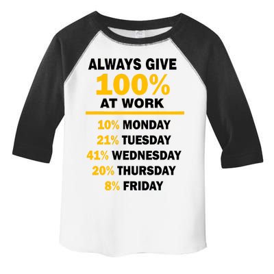 Always Give A 100% At Work Funny Toddler Fine Jersey T-Shirt