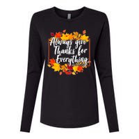 Always Give Thanks for Everything Ephesians 5:20 Womens Cotton Relaxed Long Sleeve T-Shirt