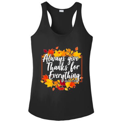 Always Give Thanks for Everything Ephesians 5:20 Ladies PosiCharge Competitor Racerback Tank