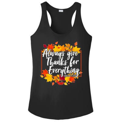 Always Give Thanks for Everything Ephesians 5:20 Ladies PosiCharge Competitor Racerback Tank