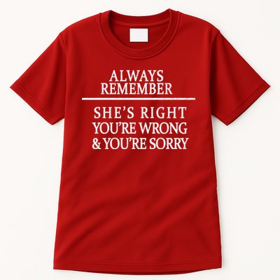 Always Remember She's Rights Your Wrong And Sorry  Tall T-Shirt