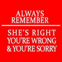 Always Remember She's Rights Your Wrong And Sorry  16 in Basic Backpack
